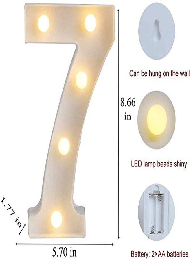 MIRADH LED Marquee Letter Lights Sign; Light Up Alphabet Letters for Wedding Birthday Party Christmas Home Bar Decoration; Warm White (Number-7) - Image 2