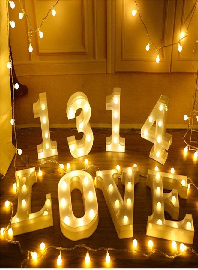MIRADH LED Marquee Letter Lights Sign; Light Up Alphabet Letters for Wedding Birthday Party Christmas Home Bar Decoration; Warm White (Number-7) - Image 4