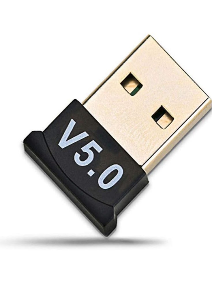 Generic Bluetooth 5.0 USB Dongle Adapter, USB Mini Bluetooth V5.0 USB Adapter Supports Windows 7/8.1/10/XP, for Desktop, Laptop, Mouse, Keyboard, Printers, Headsets, Speakers  - Image 1
