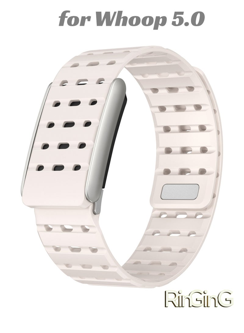 RinGinG Modified Magnetic Silicone Sport Replacement Band Compatible with WHOOP 5.0, Life/MG, One/Peak, Fitness Life Tracker – Breathable, Sweatproof, Durable & Comfortable - Image 1