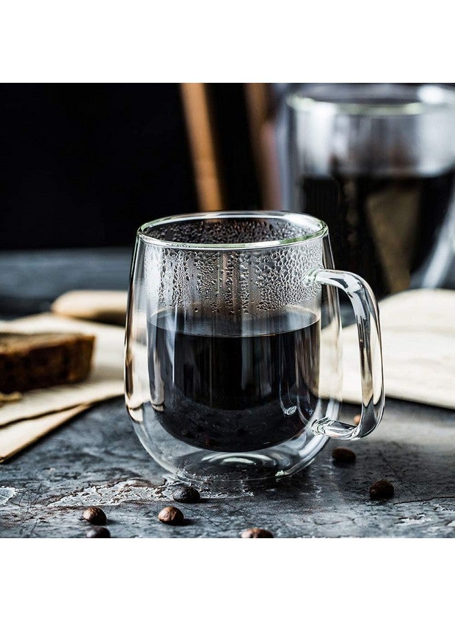 Baskety Double Wall Insulated Glass Coffee Mugs With Large Handle, 250ml Clear Cup for Tea and Drinking (Pack of 2) - Image 4