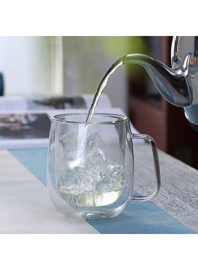 Baskety Double Wall Insulated Glass Coffee Mugs With Large Handle, 250ml Clear Cup for Tea and Drinking (Pack of 2) - Image 5