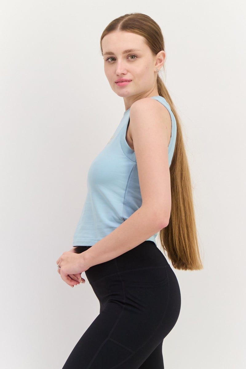 PUMA تي شيرت نسائي ضيق بدون أكمام خارجي، أزرق حكيم - Image 2