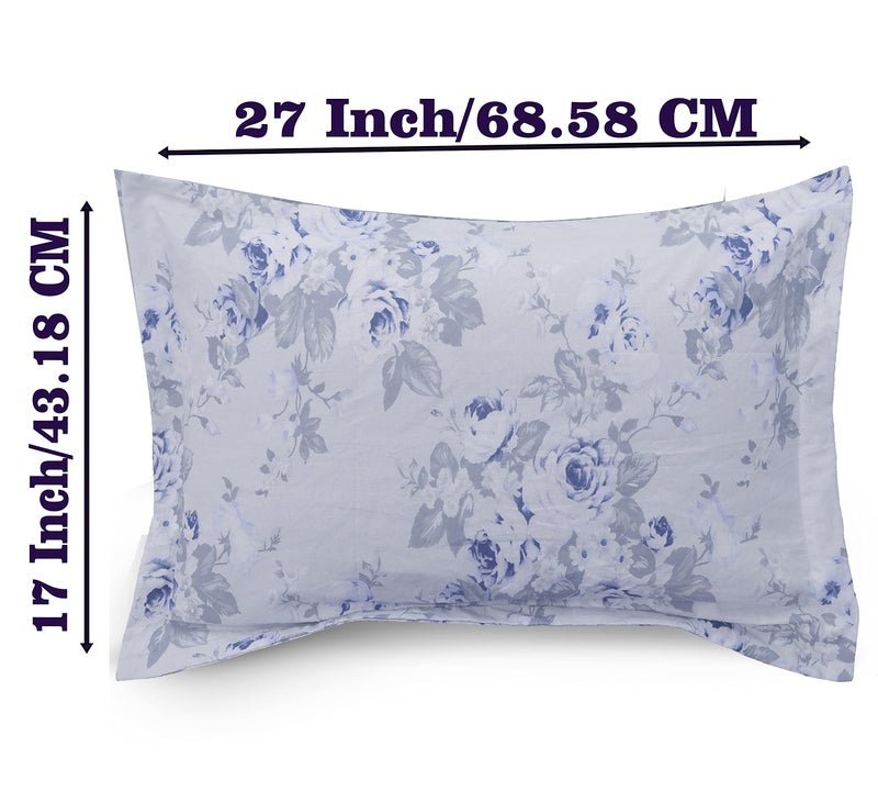 DAKSH 180TC Fitted 100% Cotton Premium Printed Small Size BedSheet, Blue & Grey (36x72 Inches) with 1 Pillow Covers - Image 3
