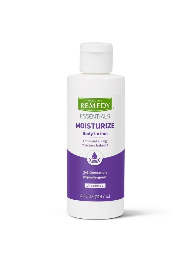 Medline Remedy Essentials Moisturizing Body Lotion (4 Oz Bottle), Unscented, Hydrating, Non-Greasy, For Dry Skin, Hypoallergenic, Men, Women, Elderly - Image 1
