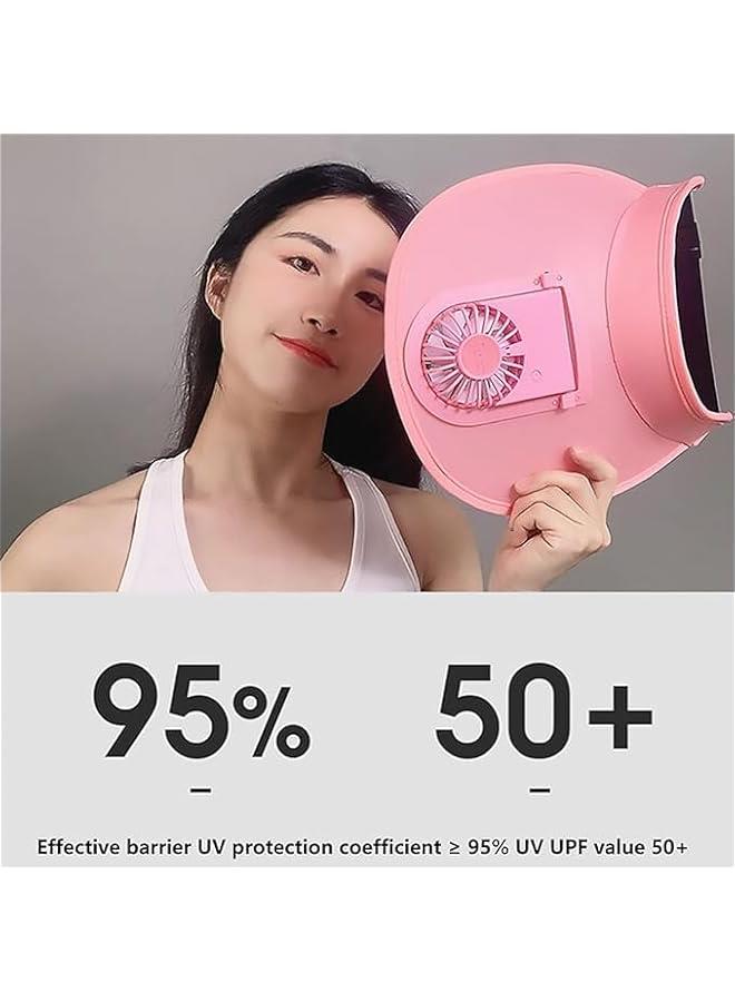 هوكور قبعة واقية من الشمس مع مروحة مدمجة 2 في 1 من هوكور، قبعة تبريد في الهواء الطلق، قبعة مروحة محمولة قابلة للتعديل للحماية من الشمس مع 3 اوضاع لدرجة الحرارة للسفر بعامل حماية من الاشعة فوق البنفسجية 50 - Image 4