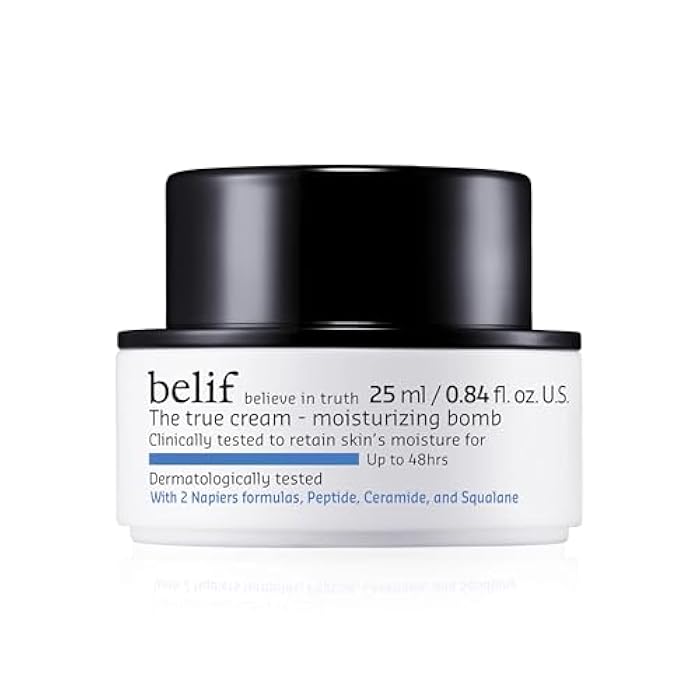 belif Moisturizing Bomb – Daily Ceramide Moisturizer with Peptide & Squalane, 48hr Hydration & Anti-Aging Cream, Milky & Lightweight, Restores Skin Barrier, Korean Skincare, 0.84 fl oz (25ml) - Image 1