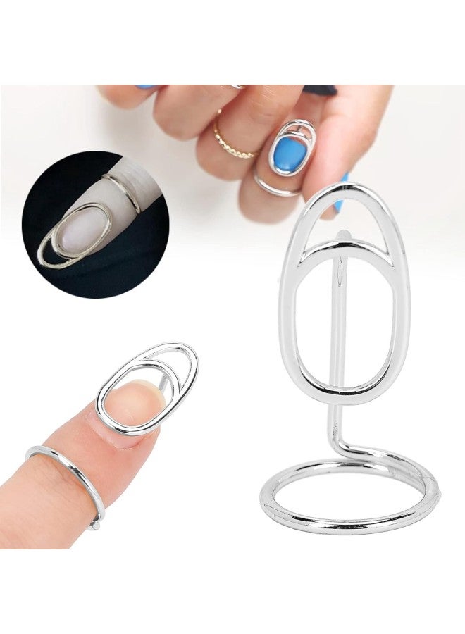 klarako Nail Art Fingernail Rings, Nail Ring Finger Decoration Women Finger Nail Cover Ring Decoration Jewelry Gift(3044 Platinum)  - Image 2