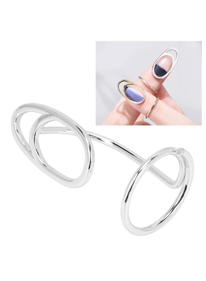 klarako Nail Art Fingernail Rings, Nail Ring Finger Decoration Women Finger Nail Cover Ring Decoration Jewelry Gift(3044 Platinum)  - Image 3