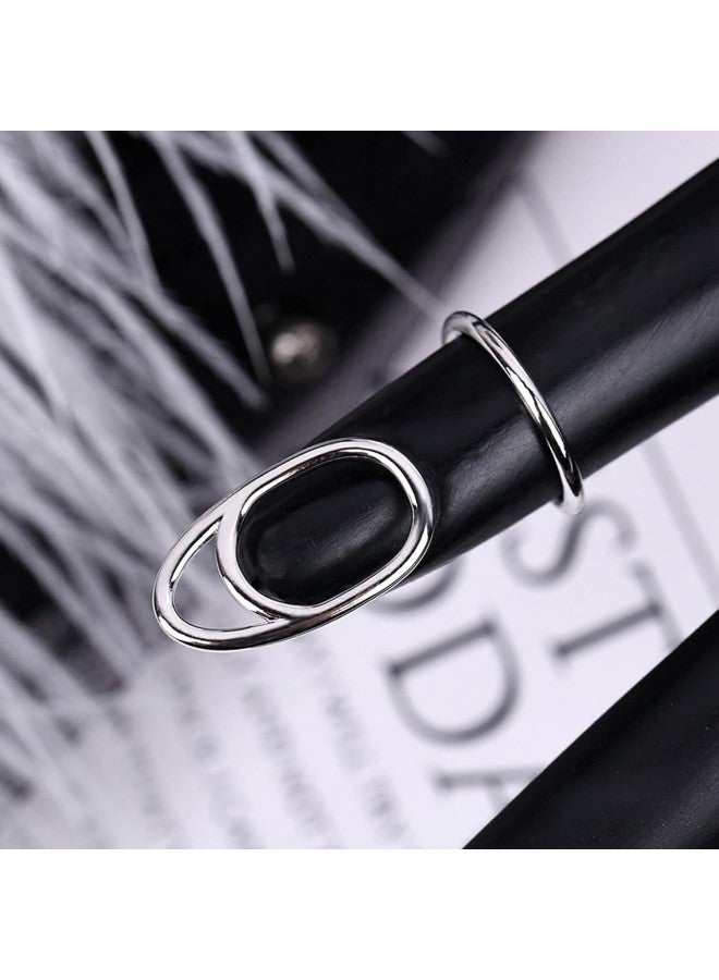 klarako Nail Art Fingernail Rings, Nail Ring Finger Decoration Women Finger Nail Cover Ring Decoration Jewelry Gift(3044 Platinum)  - Image 4