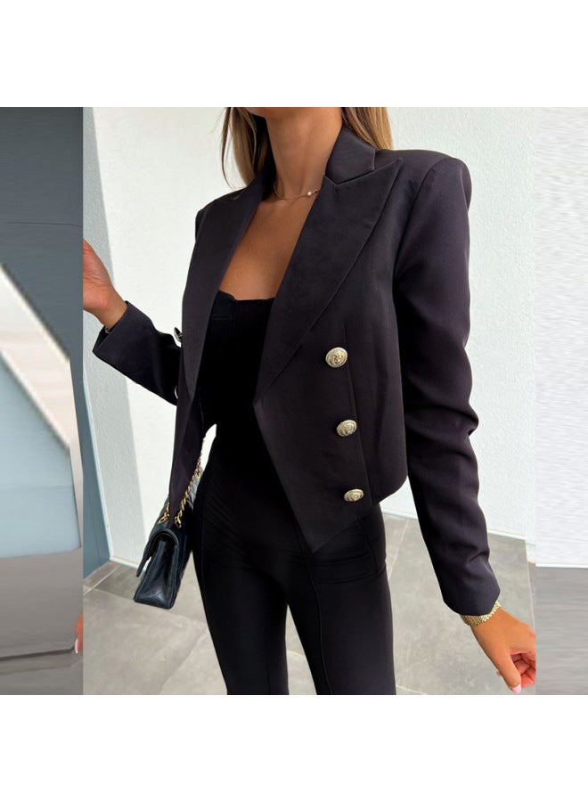 S Popular Women's Clothing, European And American Style Loose Long-sleeved Short Suit Jacket, Elegant Ladylike High-end Suit