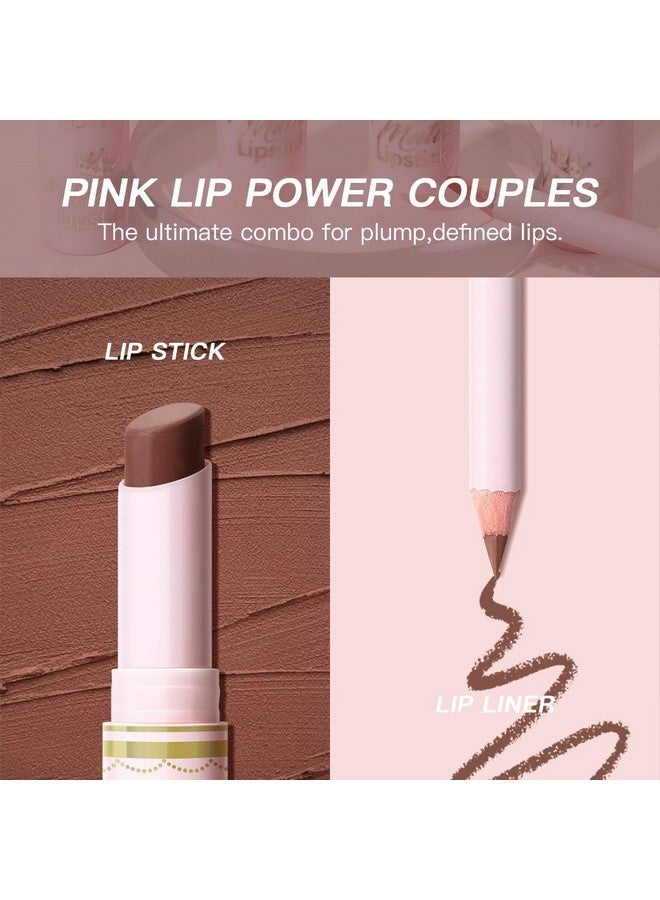 Ushas USHAS Lipstick and Lip Liner Combo Set 2 in 1 Waterproof Lipstick for Women Lip liner Set Long Lasting Lipstick, Matte Lipstick Pen with Lip Liner Set Makeup Kits (S7, Pack of 1) - Image 3