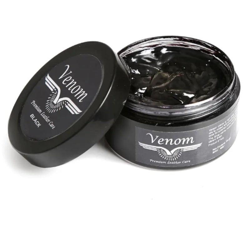 Venom High Gloss Leather Shoe Cream Smooth Shoes Cream Polish Long-Lasting Boot Shine Loafers Leather Boot, Purse, Belt, Handbag, Jacket Nourishing Natural Wax All Muti -Colours - Image 2