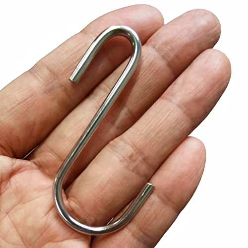 LU2000 Pack of 10 Heavy Duty S-Shape Hooks, Stainless Steel, 2.4" Pan Pot Holder Rack Hooks Hanging Hangers S Shaped Hooks for Kitchenware Pots Utensils Clothes Bags Towels Plants - Image 1