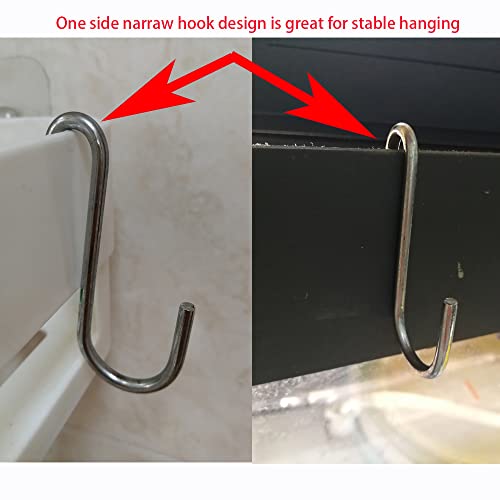 LU2000 Pack of 10 Heavy Duty S-Shape Hooks, Stainless Steel, 2.4" Pan Pot Holder Rack Hooks Hanging Hangers S Shaped Hooks for Kitchenware Pots Utensils Clothes Bags Towels Plants - Image 5