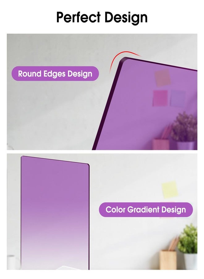 Honagu Book Ends, Acrylic Bookends, Clear Book Ends for Shelves, Desk Book Organizer, Book Holder Stand Decorative for Heavy Books, CDs, Video Games (3 Pair/6Pieces, Gradient Purple) - Image 4