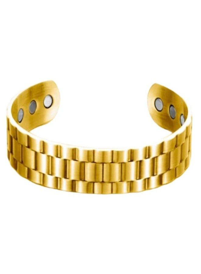 سوار مغناطيسي شبكي قابل للتعديل من ماستايل®، ذو ملمس لامع، خفيف الوزن | ذهبي - Image 1