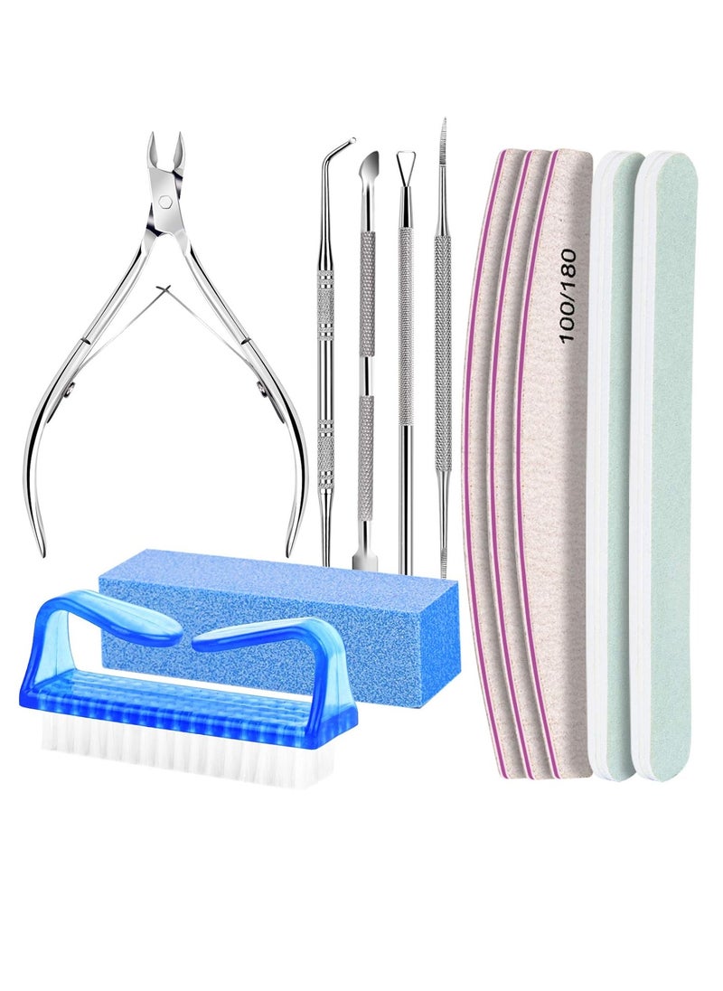 General Pedicure Kit Hand Foot Manicure Care Set，Nail Files 100/180, Nail Buffer Block, Cuticle Nippers, Cuticle Pusher, Cuticle Trimmer,Nail Tools, Nail Kit, Pedicure and M  - Image 1