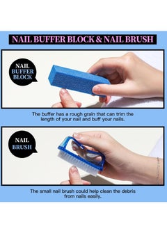 General Pedicure Kit Hand Foot Manicure Care Set，Nail Files 100/180, Nail Buffer Block, Cuticle Nippers, Cuticle Pusher, Cuticle Trimmer,Nail Tools, Nail Kit, Pedicure and M  - Image 3