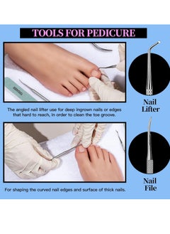 General Pedicure Kit Hand Foot Manicure Care Set，Nail Files 100/180, Nail Buffer Block, Cuticle Nippers, Cuticle Pusher, Cuticle Trimmer,Nail Tools, Nail Kit, Pedicure and M  - Image 5