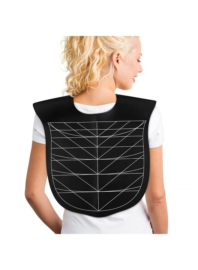 Lurrose Salon Hair Cutting Collar Cape, Hair Cutting Cape Angular and Straight Cutting Guidelines Hair Dye Cape for Hairdressing Black - Image 1