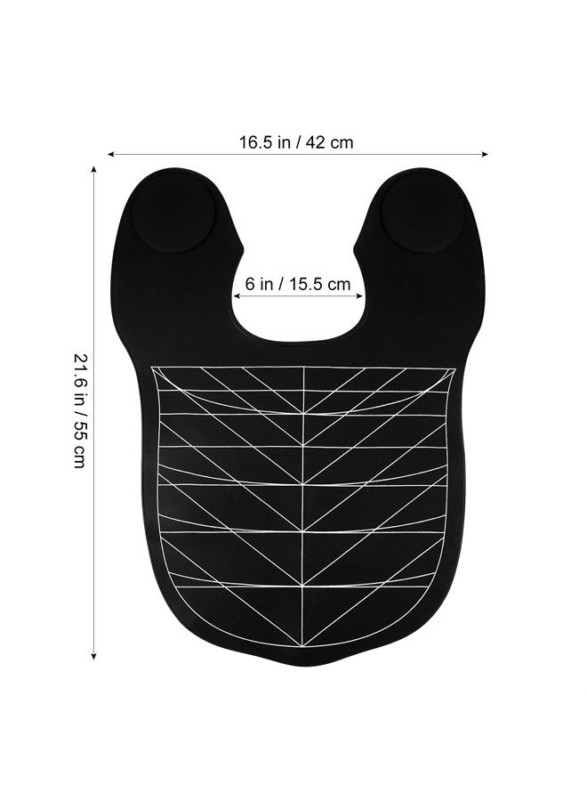 Lurrose Salon Hair Cutting Collar Cape, Hair Cutting Cape Angular and Straight Cutting Guidelines Hair Dye Cape for Hairdressing Black - Image 3