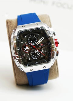 MINI FOCUS Mini Focus Military Sport Watches for Men Fashion Waterproof Luminous Chronograph Quartz Wristwatch with Auto Date Tonneau Dial Silicone Strap, 0399 Red Black, Chronograph,Quartz Movement  - Image 1