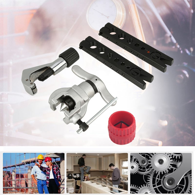 DONGLI Pipe Flaring Tool Kit with 6 Imperial 6 Metric Dies Smooth Flare Surface - Accurate Eccentric Revolution Metal Flaring Set for Copper Aluminum Tubes - Image 2