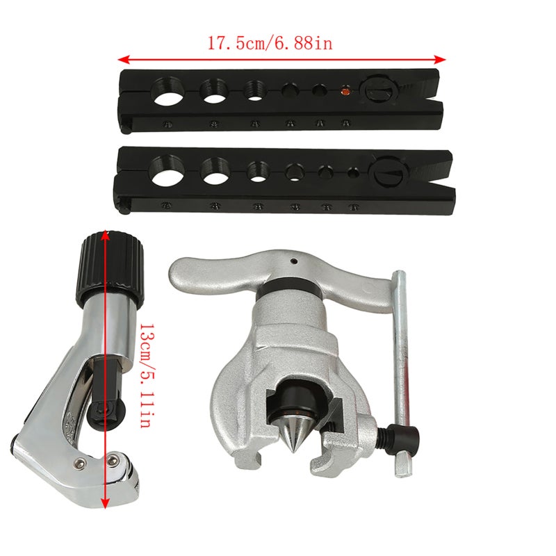 DONGLI Pipe Flaring Tool Kit with 6 Imperial 6 Metric Dies Smooth Flare Surface - Accurate Eccentric Revolution Metal Flaring Set for Copper Aluminum Tubes - Image 4
