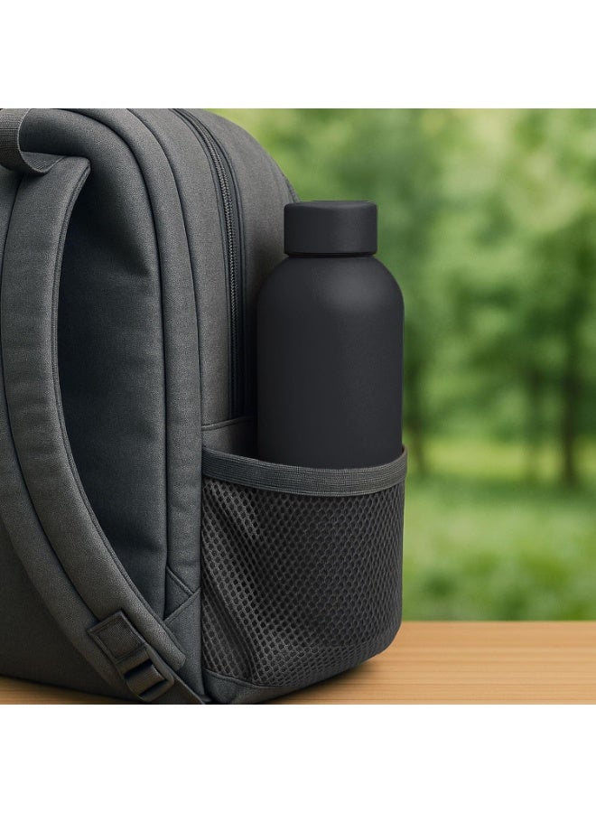 Smooth Stainless Steel Thermos 500ml - Double-walled insulation keeps hot and cold drinks like hot chocolate and iced coffee, leak-proof airtight lid, comfortable grip, stylish matte design, lightweight and portable, perfect for use at home, office, travel, car and outdoor activities - Image 3