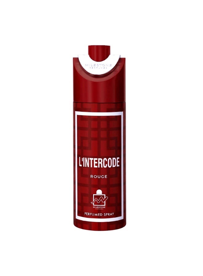Milestone L'Intercode Rouge Pour Homme Body Spray 200ml - Image 1