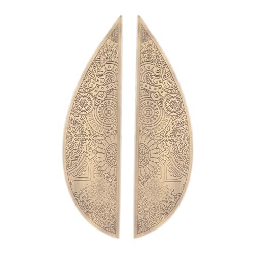 WODIX Pan 10 Inch Leaf Shape Door Handle Stainless Steel for Wooden and Glass Push Pull Handle for Main Door (Brass Antique) - Image 1