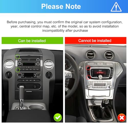 Podofo راديو سيارة 2G+64G لسيارات فورد F150/F250/F350/E250/E350 Edge Fusion Explorer مع وايرلس كار بلاي أندرويد أوتو، شاشة تعمل باللمس 7 بوصة HD بلوتوث/GPS/WiFi/FM/SWC/USB/كاميرا خلفية HD - Image 4