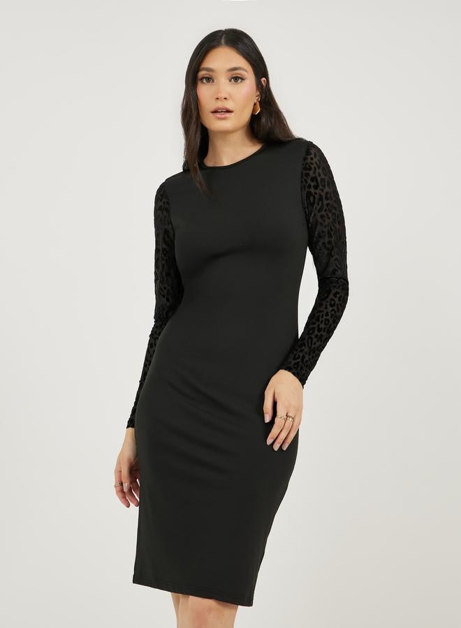 ستايلي فستان بأكمام بنقشة الفهد - Image 2