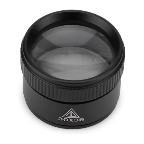 Rongon 30X Portable Handheld Magnifier Optics Lens Loupes Magnifiers Dome Magnifying Glass for Jewelry Scope Stamps Seniors Reading Newspapers Crafts Watch Repair 30X 36MM - Image 1
