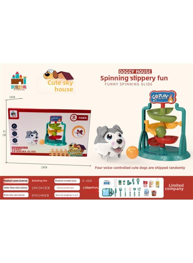 Fun Play Home Electronic Pet Dog Inertia Sliding Car Airship Toy Birthday Gift-Color:Rotary Slippery (color Box  - Image 1