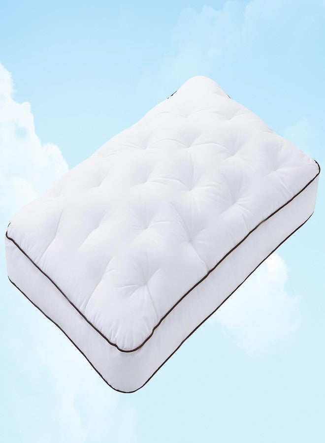 YOUR MOON Extra Soft Support Pillows Standard Size, Luxury Fluffy Down Alternative Pillow for Sleeping, Medium Thick Pillows, 100% Cotton Shell Bed Pillow (White) - Image 1