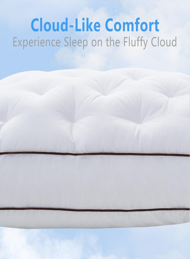 YOUR MOON Extra Soft Support Pillows Standard Size, Luxury Fluffy Down Alternative Pillow for Sleeping, Medium Thick Pillows, 100% Cotton Shell Bed Pillow (White) - Image 3