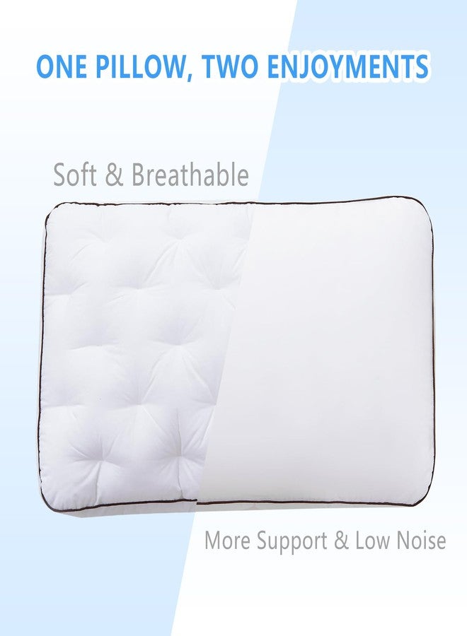 YOUR MOON Extra Soft Support Pillows Standard Size, Luxury Fluffy Down Alternative Pillow for Sleeping, Medium Thick Pillows, 100% Cotton Shell Bed Pillow (White) - Image 4