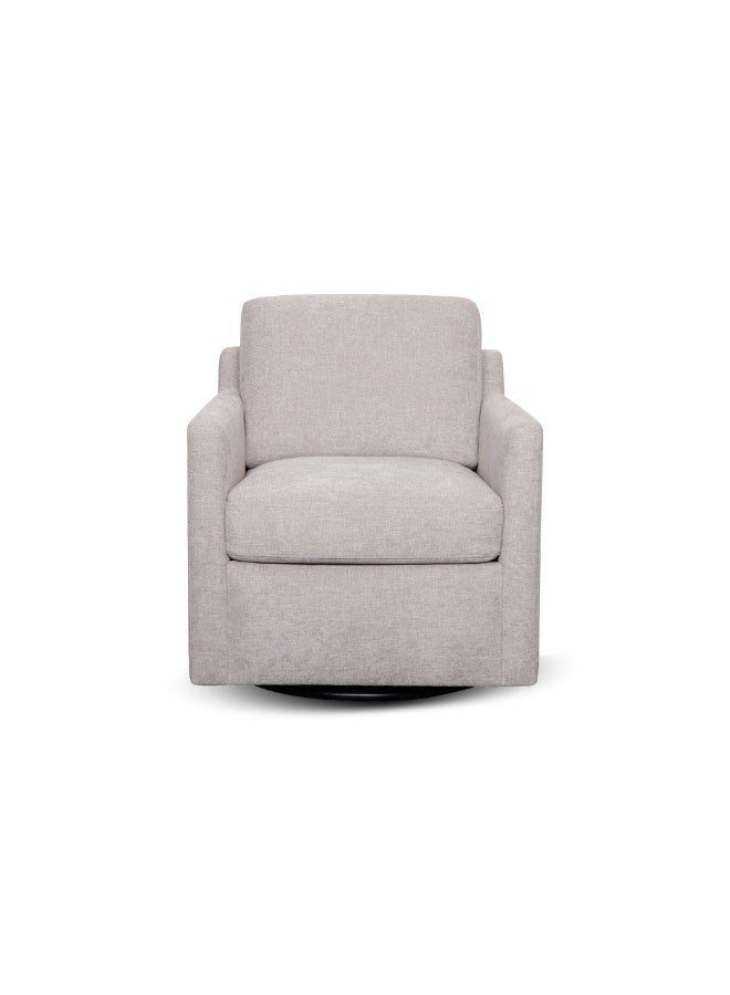 Rotai Harris Swivel Chair | 360° Swivel Accent Chair with Compact Design, Soft Stone Grey Upholstery & Cushioned Seat for Living Room, Bedroom & Lounge (STONE) - Image 2