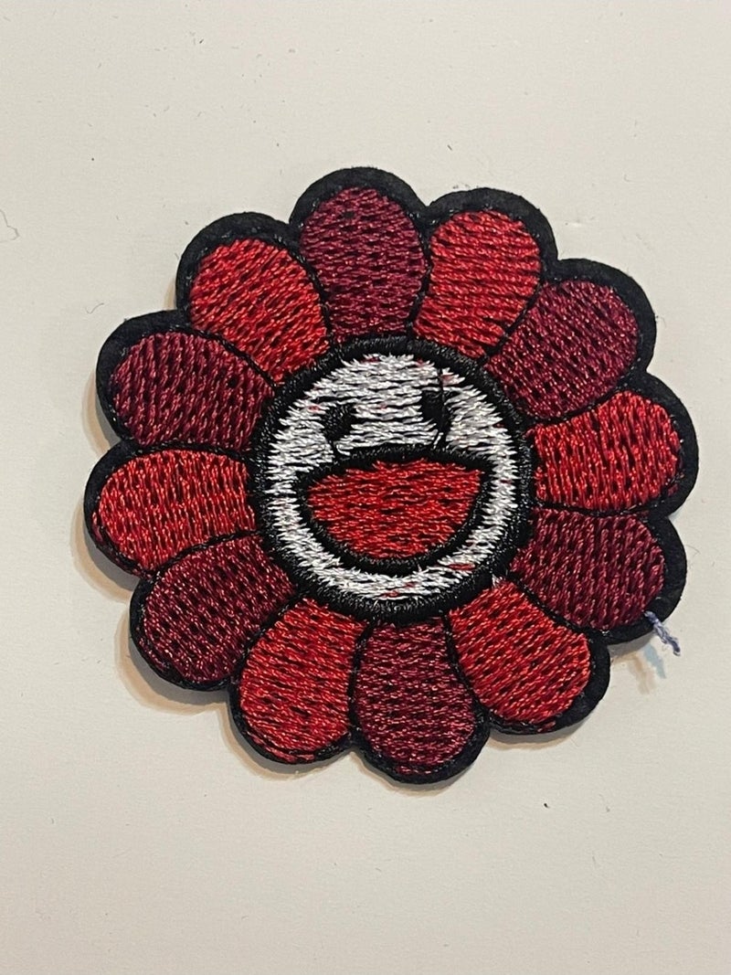 Gönülden Tasarım Heartfelt Design 5 cm Iron-On Red Sunflower Embroidery Applique Patch Badge