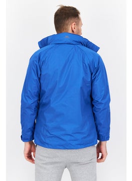 Trespass Men Hooded Long Sleeves Plain Windbreaker Jacket, Blue  - Image 4
