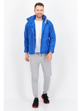 Trespass Men Hooded Long Sleeves Plain Windbreaker Jacket, Blue  - Image 3
