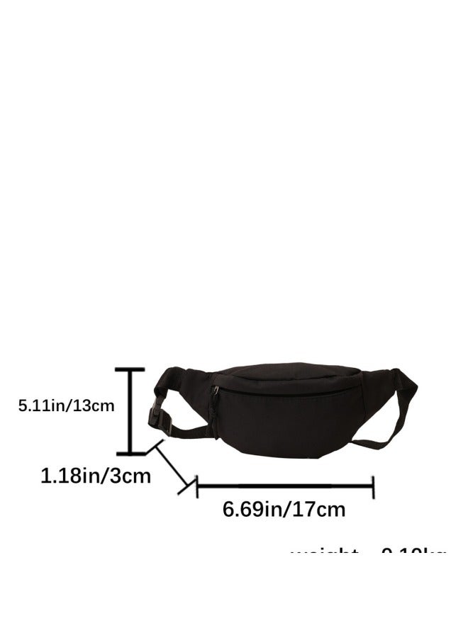 Fashion Men And Women's Waist Bag Single Shoulder Crossbody Bag Chest Bag Waterproof Outdoor Walking Bag Solid Color Change Mobile Phone Bag-Color:Black  - Image 3