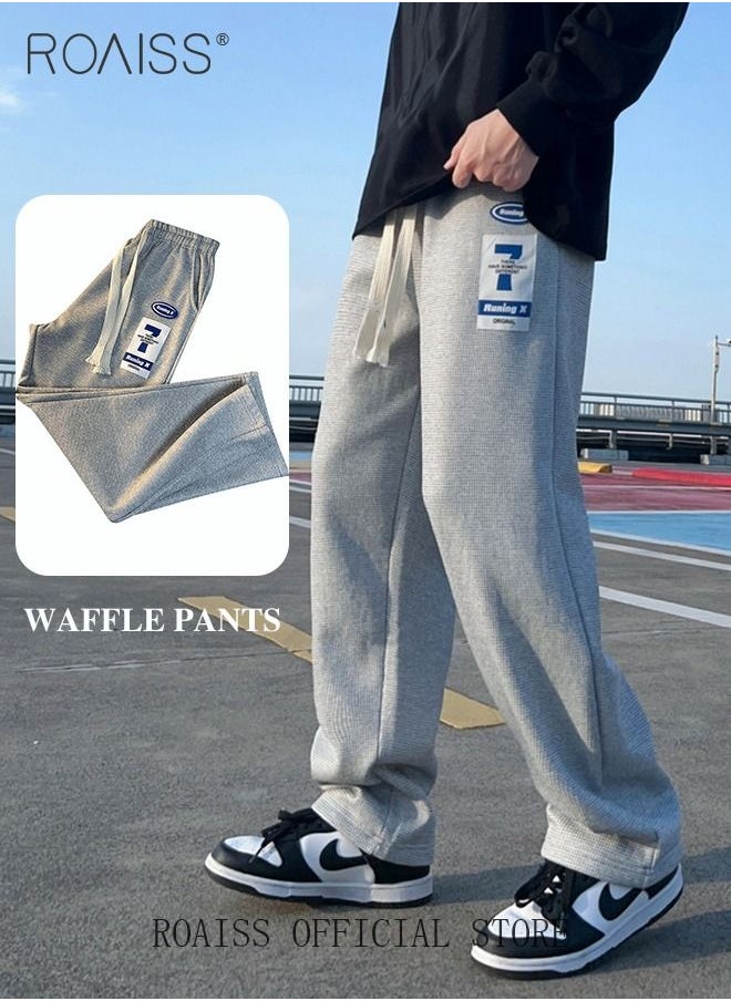 Men's Sports Pants Waffle Fabrics Loose Fit Casual Pants with Elastic waistband - pzsku/Z3019951DF9D3369B42F9Z/45/_/1689243176/770a9a2e-4a97-41b7-8478-e45f16a38678