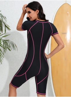 Al Aoyama One Piece Short Sleeve Quick-Dry Swimwear zip design surfing suits Elastic  - Image 5