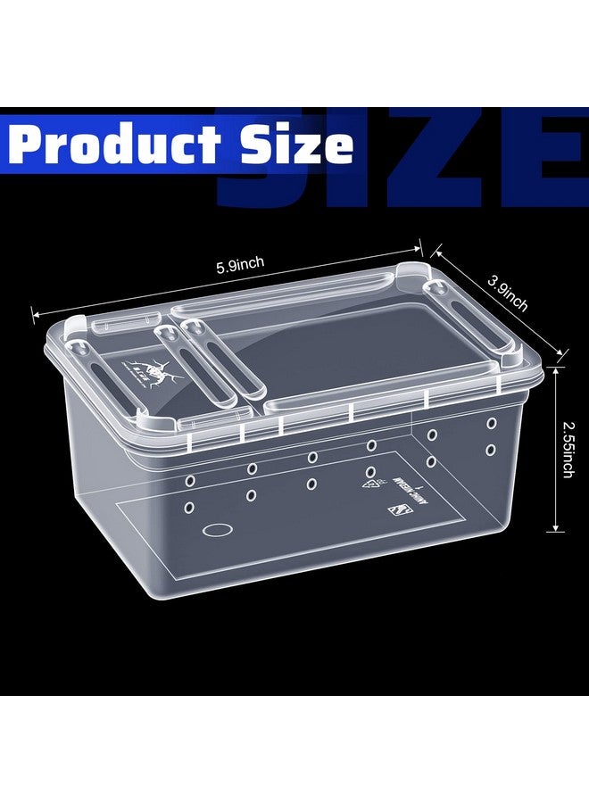 Irenare 8 Pcs Reptile Breeding Breeding Box Plastic Spider Terrarium Tarantula Feeding Box for Bearded Dragon Lizard Spider Gecko Scorpion, 5.9 x 3.9 x 2.5 in