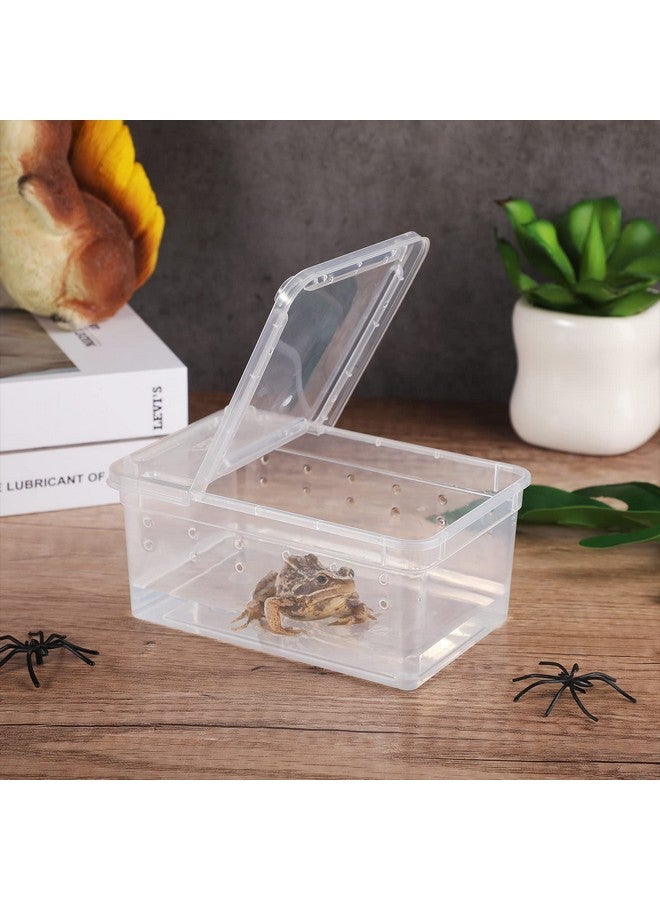 Irenare 8 Pcs Reptile Breeding Breeding Box Plastic Spider Terrarium Tarantula Feeding Box for Bearded Dragon Lizard Spider Gecko Scorpion, 5.9 x 3.9 x 2.5 in