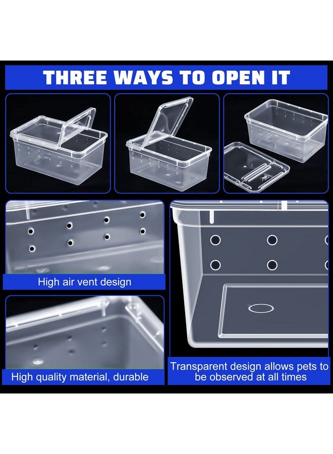 Irenare 8 Pcs Reptile Breeding Breeding Box Plastic Spider Terrarium Tarantula Feeding Box for Bearded Dragon Lizard Spider Gecko Scorpion, 5.9 x 3.9 x 2.5 in