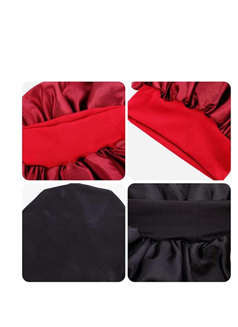 Excefore - 2 Pieces Soft Satin Head Scarf Sleeping Cap Bonnet Headwear Head Cover Turbans for Women - Image 1